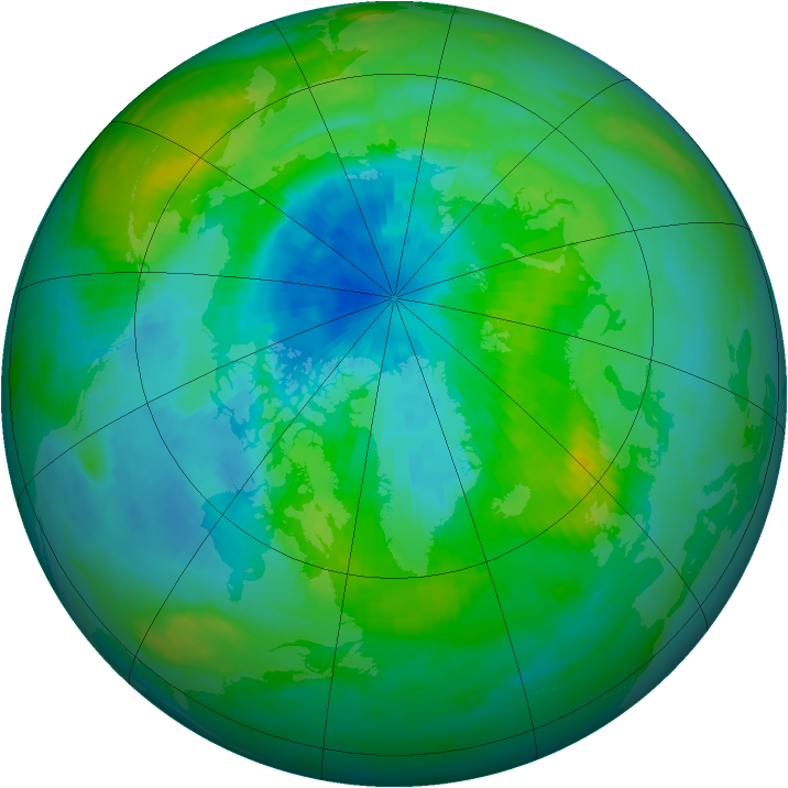 Arctic ozone map for 21 September 1982